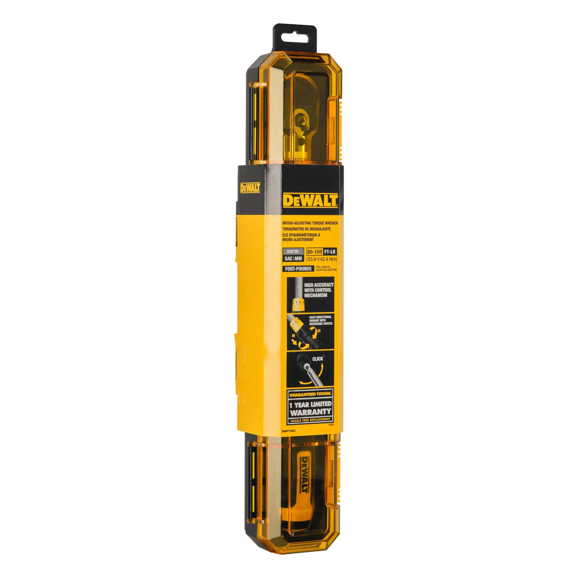 Динамометрический ключ 3/8, диапазон крутящего момента 27-135 Нм DeWALT DWMT75463-0