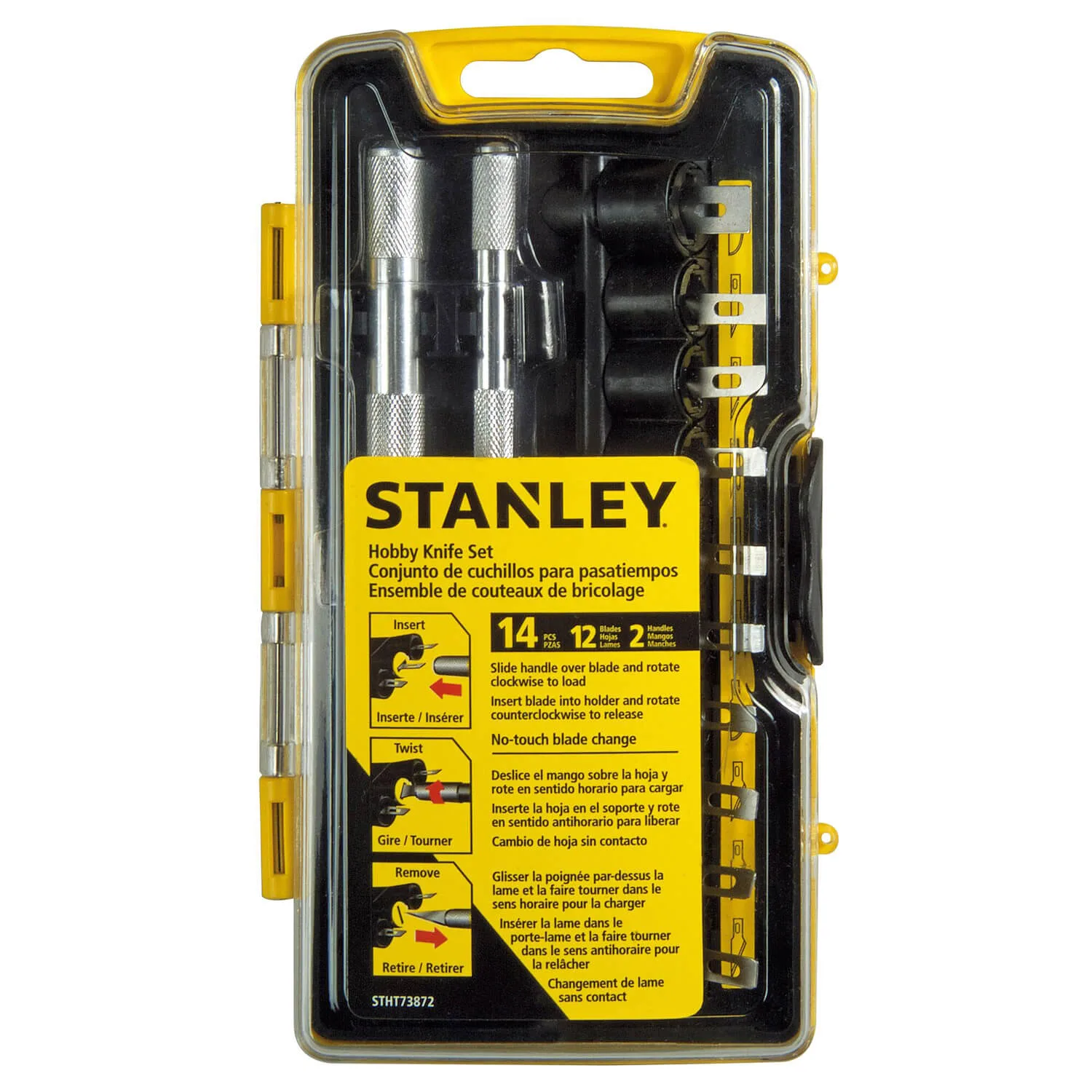 Набор скальпелей Hobby с двумя ручками и 12 различными лезвиями STANLEY STHT0-73872.
