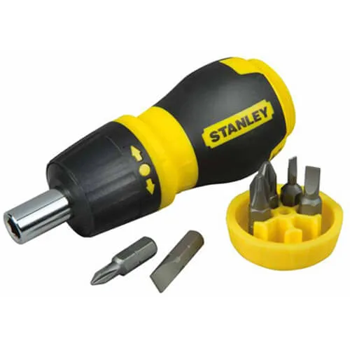 Викрутка - набір Multibit Stubby, реверсивна, з шістьма змінними бітами STANLEY 0-66-358.
