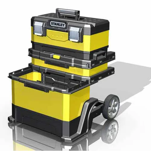 Металлопластиковый ящик Rolling Workshop, размеры 568x730x389 мм, на колесах STANLEY 1-95-621.