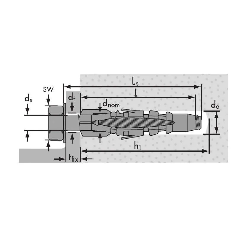 Дюбель нейлоновый MU 10x60 Mungo