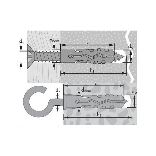 Дюбель нейлоновый MNK 12x60 Mungo 1041250
