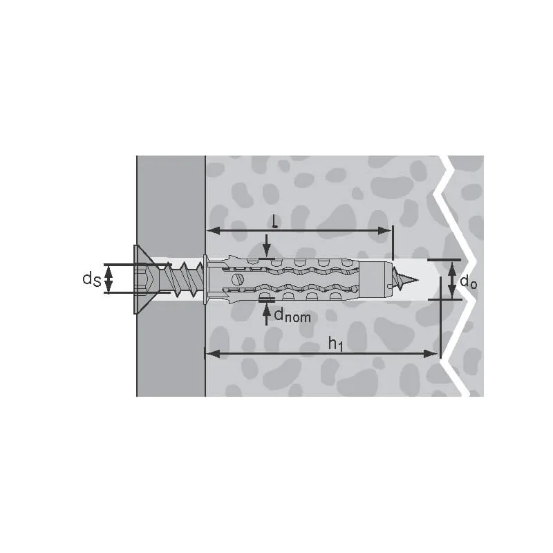 Дюбель нейлоновый MQ Quattro® 10x50 Mungo 1050100