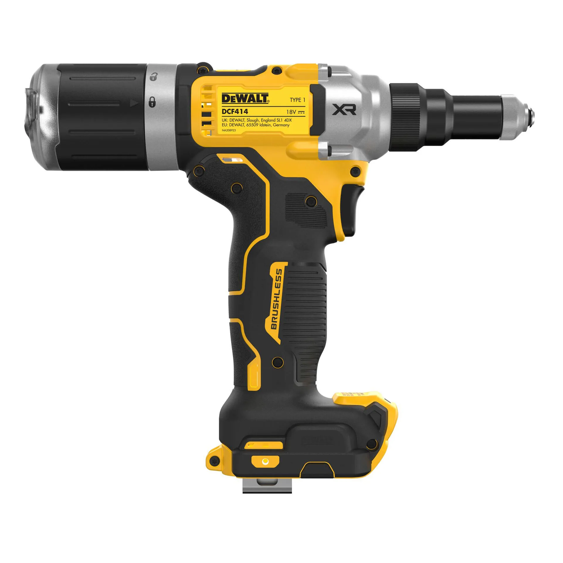 Аккумуляторный заклепочник DeWALT DCF414NT без щеток.
