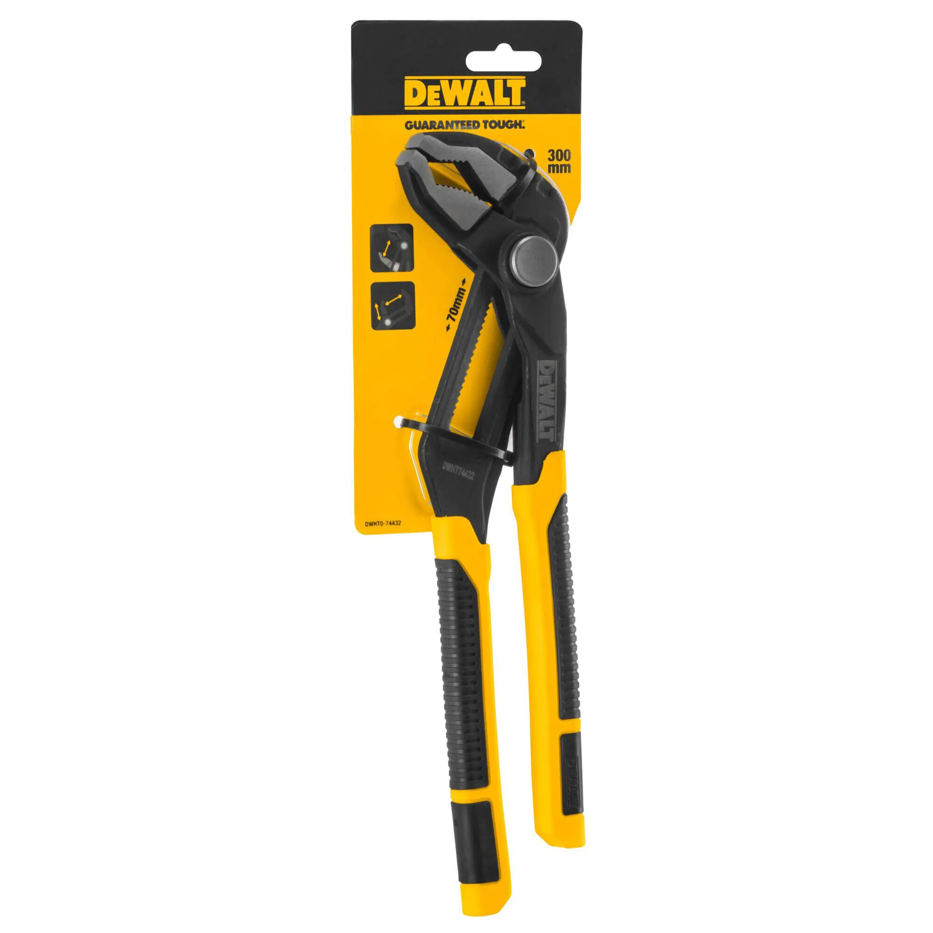 Регулируемые сантехнические плоскогубцы DeWALT DWHT0-74432 длиной 300 мм.