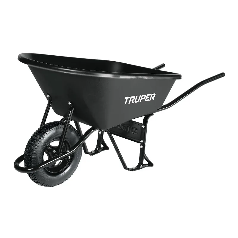 TRUPER CAT-60PL Тачка садова з посиленою пневматичною шиною 16" (ND) і пластиковим коритом 120 літрів