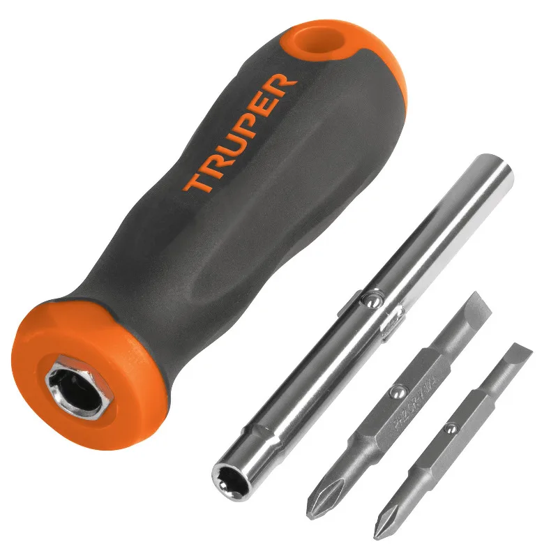 TRUPER DT-4 Отвертка-ручка Комфорт 6 позиций (4 бита 2 торца