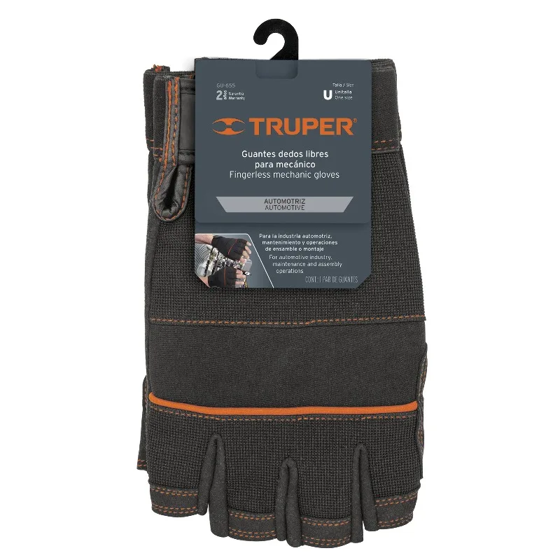 TRUPER GU-655 Перчатки механика с усиленной ладонью без пальцев