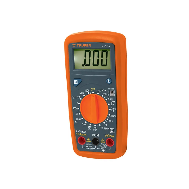 TRUPER MUT-33 Тестер Мультиметр Comfort подсветка (200mV-500V) 1 Bat 9V