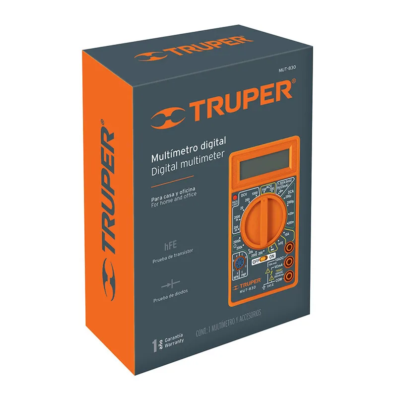 TRUPER MUT-830 Тестер Мультиметр Light-Duty (200mV-500V) 1 Bat 9V