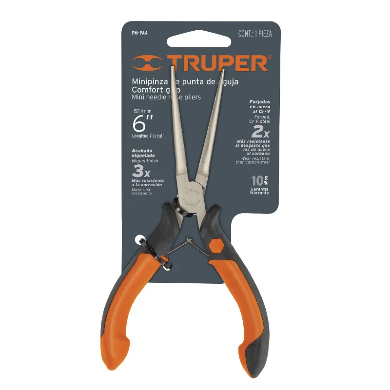 TRUPER PM-PA4 Долгогубцы Профи прямые удлиненные Мини Cr-V 150мм