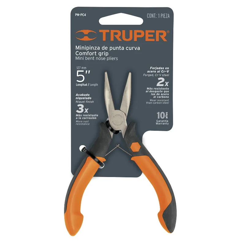 TRUPER PM-PC4 Долгогубцы Профи гнутые Мини Cr-V 120мм