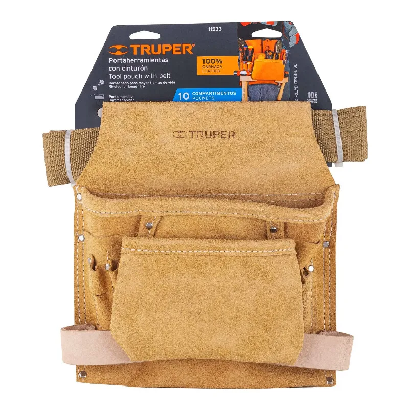 TRUPER POHE-10C Пояс столяра Кожа 10 карманов 490х240мм