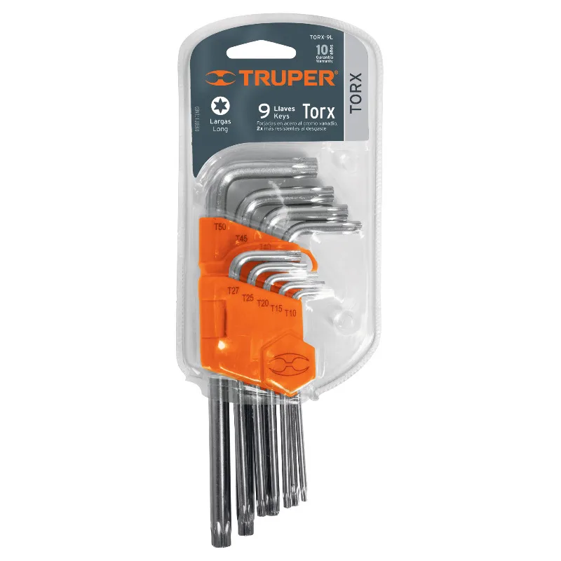 TRUPER TORX-9L Набор ключей Torx удлинены в пластиковой касете 9шт