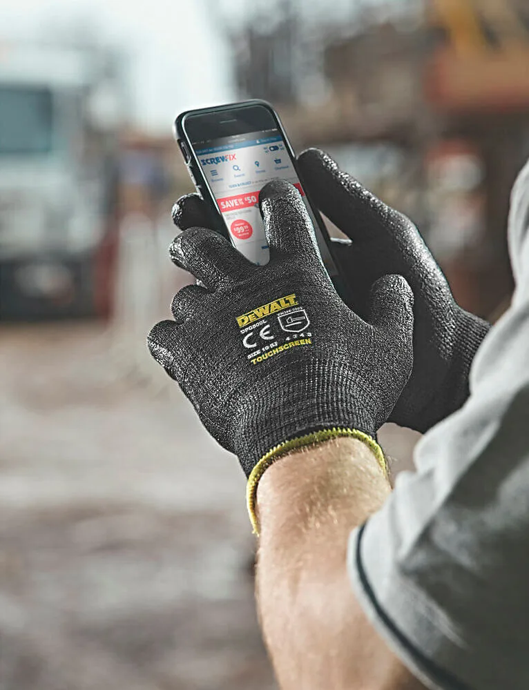 Универсальные перчатки с сенсорной чувствительностью экрана DeWALT DPG800L.